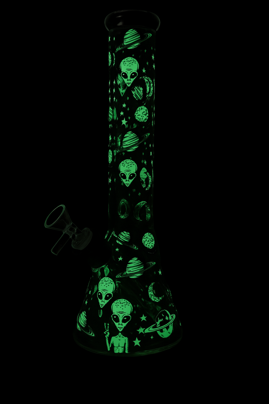 10'' Glow in The Dark Glass Bong