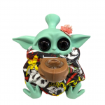 7'' Baby Yoda Head Silicone Water Pipe With Glass bowl - Image 2