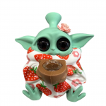 7'' Baby Yoda Head Silicone Water Pipe With Glass bowl - Image 4