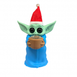5.5'' Standing Baby Yoda Silicone Water Pipe With Christmas cap - Image 6