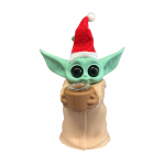 5.5'' Standing Baby Yoda Silicone Water Pipe With Christmas cap - Image 4
