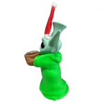 5.5'' Standing Baby Yoda Silicone Water Pipe With Christmas cap - Image 2
