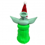 5.5'' Standing Baby Yoda Silicone Water Pipe With Christmas cap - Image 3