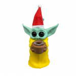 5.5'' Standing Baby Yoda Silicone Water Pipe With Christmas cap - Image 7