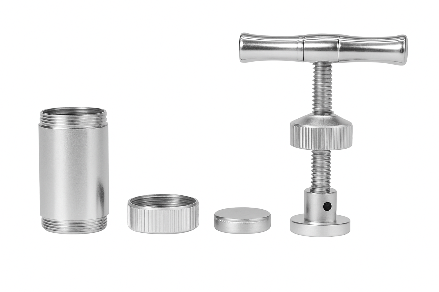 1751473236787.png Pollen Press with Durable T Handle Anodized Stainless Steel - Image 1
