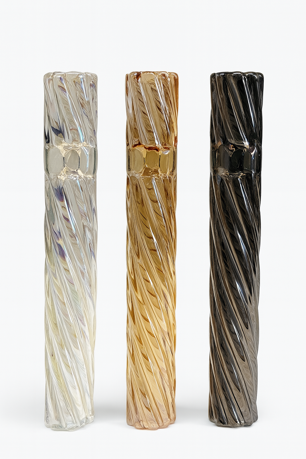 Colorful Spiral Glass Straw Tube High Borosilicate Glass Pipe
