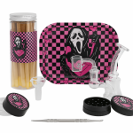 Smoke Set w/ 4.5" Glass Rig, Grinder, Jar, Ashtray, Sculpting Tool & 30 Cones - Image 2