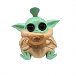 4.8'' Baby Yoda Silicone Water Pipe Assorted Solid  Colors  - Image 7