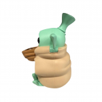 4.8'' Baby Yoda Silicone Water Pipe Assorted Solid  Colors  - Image 5