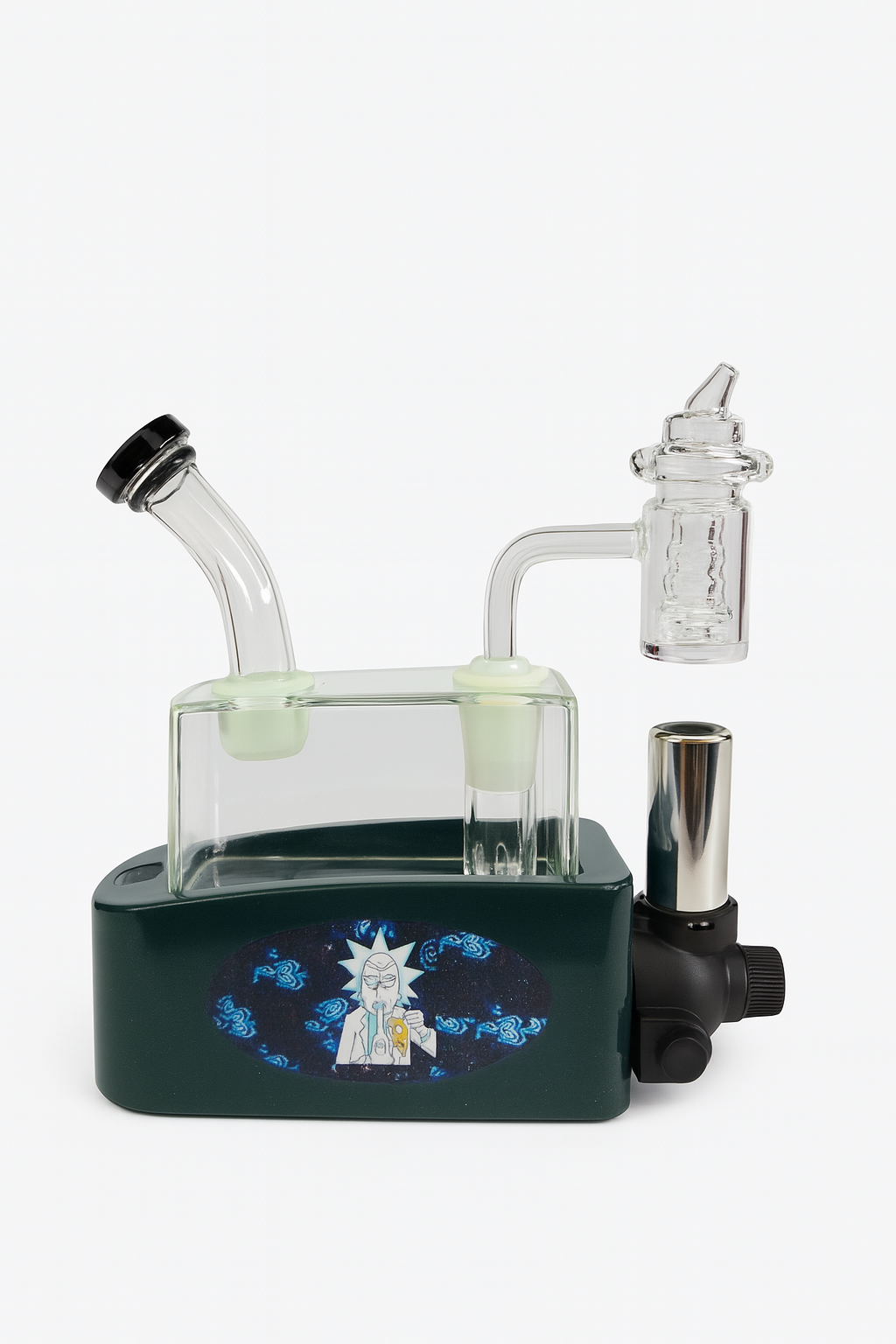 Smoke Set W/ 7''x7" Oil Rig Built-in Torch and Lights