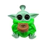 4.8'' Baby Yoda Silicone Water Pipe Assorted Solid  Colors  - Image 4