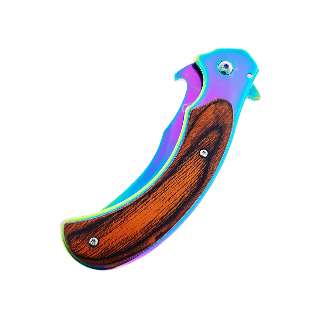 3" Rainbow Blade / Wood Handle