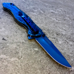 3" Blue Blade / Blue Handle with SOL Pocket Knife - Image 4