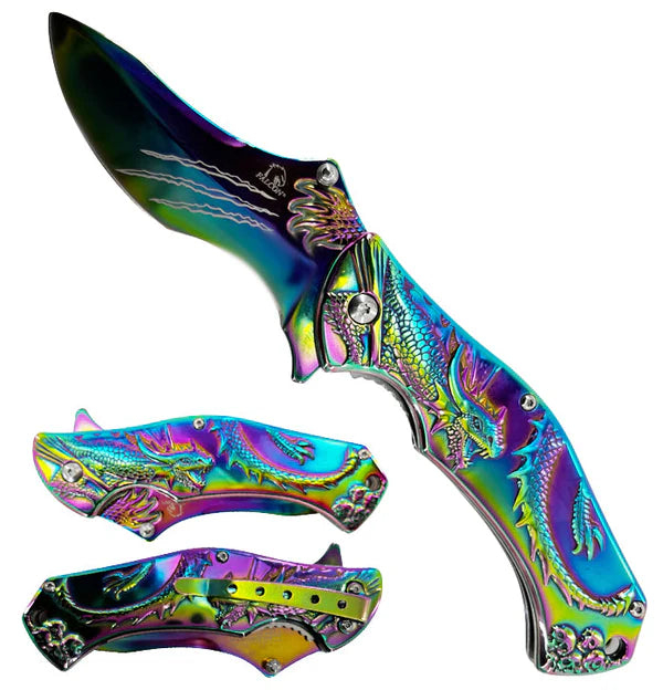 3" Rainbow Blade / Rainbow Dragon Handle