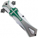 4" Black Blade / Silver Cross Handle - Image 2