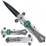 4" Black Blade / Silver Cross Handle - Image 4