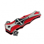 4" Black Blade / Red Cross Handle - Image 6
