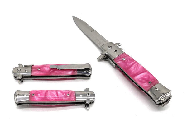 KS6008CPK.jpg 3 3/4" Chrome Blade / Pink Acrylic Handle - Image 1