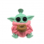 4.8'' Baby Yoda Silicone Water Pipe Assorted Solid  Colors  - Image 2