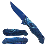 3" Blue Blade / Blue Handle with SOL Pocket Knife - Image 2