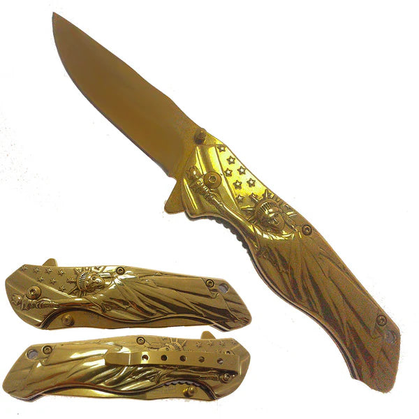 3" Gold Blade / Gold Handle w SOL